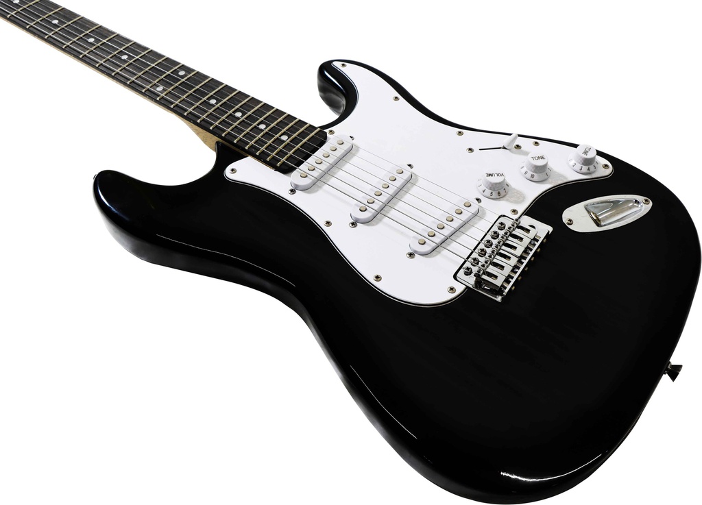 Guitarra Electrica Symphonic Negra Con Funda Sqoe CT-A BK