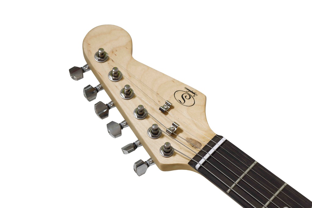 Guitarra Electrica Symphonic Negra Con Funda Sqoe CT-A BK