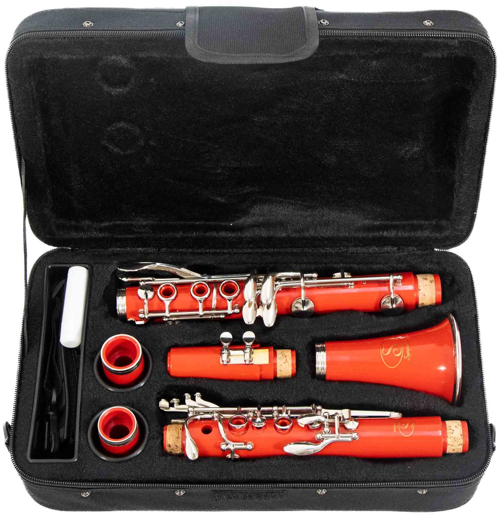 Clarinete De Baquelita Sib17 Llaves Rojo