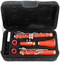 Clarinete De Baquelita Sib17 Llaves Rojo