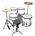 Bateria De 5 Pzas, Platillos Y Asiento Blanca