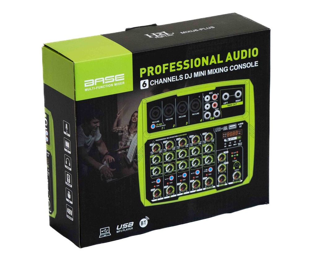 Mezcladora 6 Canales Bluetooth, PC, USB, Efectos Plus