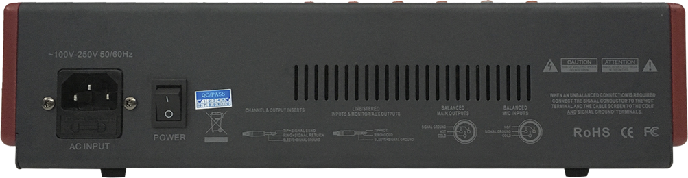 Mezcladora de 6 Canales USB/FX/Bluetooth