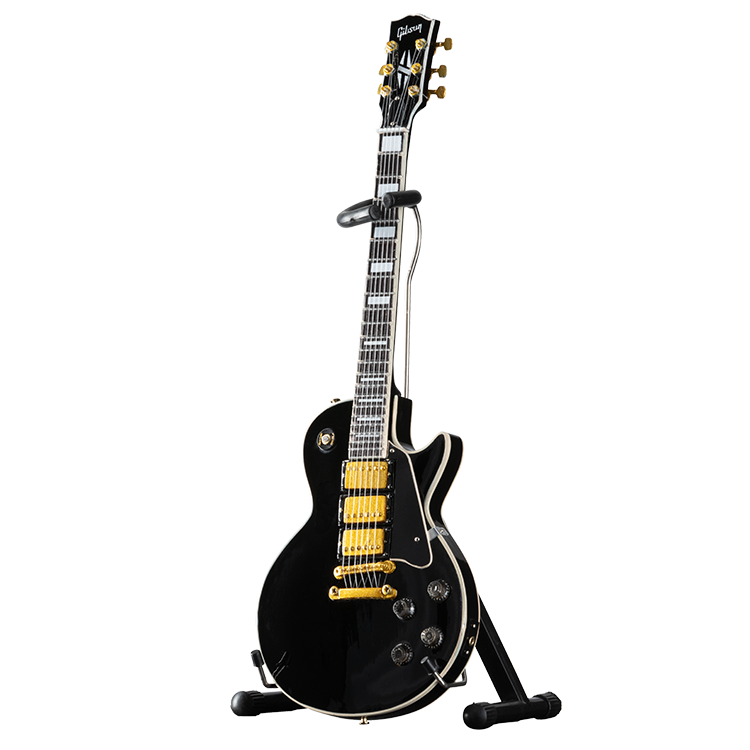 Guitarra miniatura a escala AXE HEAVEN® Les Paul Custom Ebony