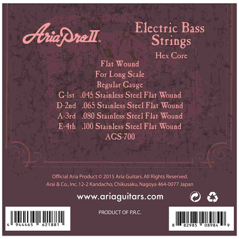 Juego De Cuerdas Bajo Electrico Aria AGS-700