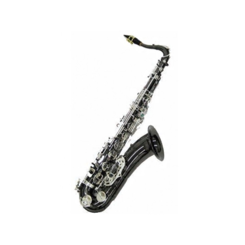 Sax Tenor Symphonic Negro Plateado Bb key