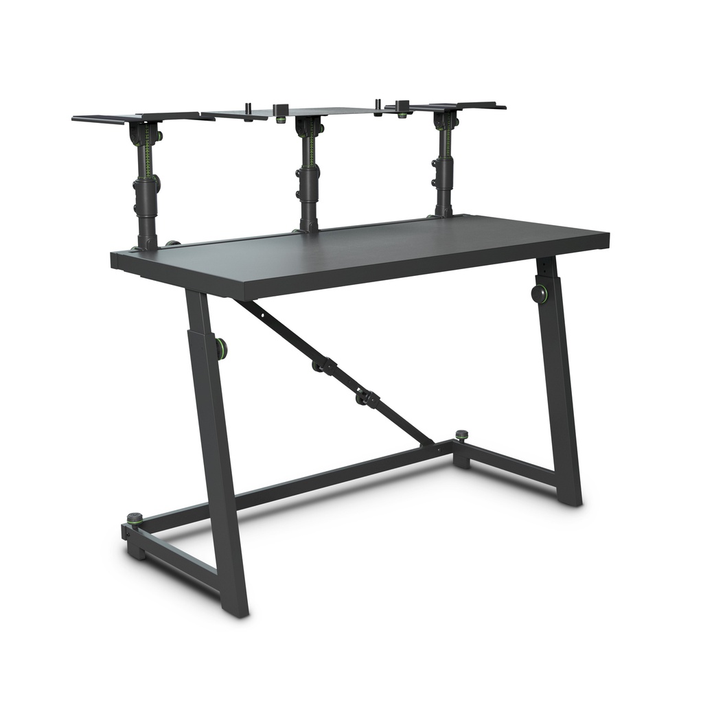 Mesa de DJ con bandejas adaptables para altavoces y portátil GRAVITY