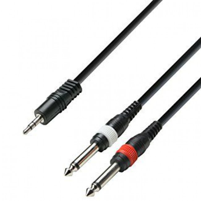 Cable De 3.5 Mm Stereo A 2 Plug 6.3 De 3 Mtr