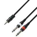 Cable De 3.5 Mm Stereo A 2 Plug 6.3 De 3 Mtr