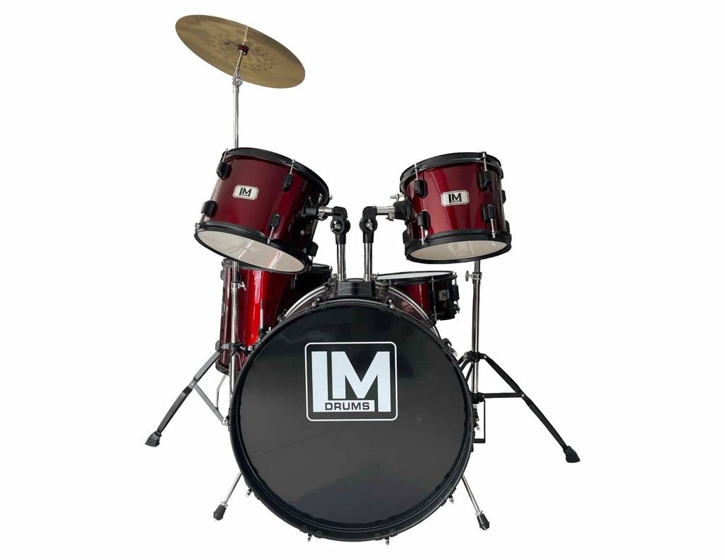Bateria 5 Pzas, Platillos Y Asiento Vino LM DRUMS