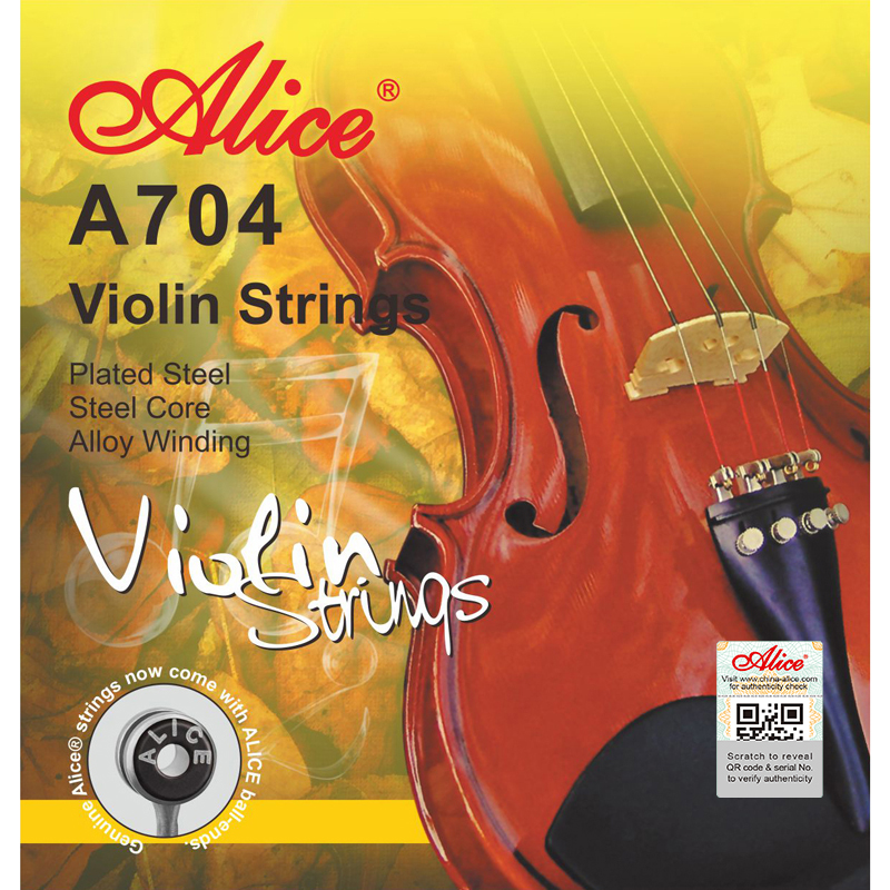 Juego De Cuerdas Para Violín Con nucleo de Acero Alice-- A704S