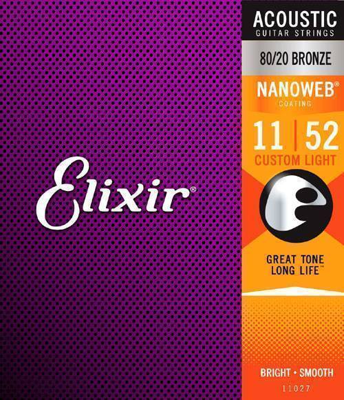 Juego De Cuerdas Para Guitarra Acustica Elixir NANOWEB