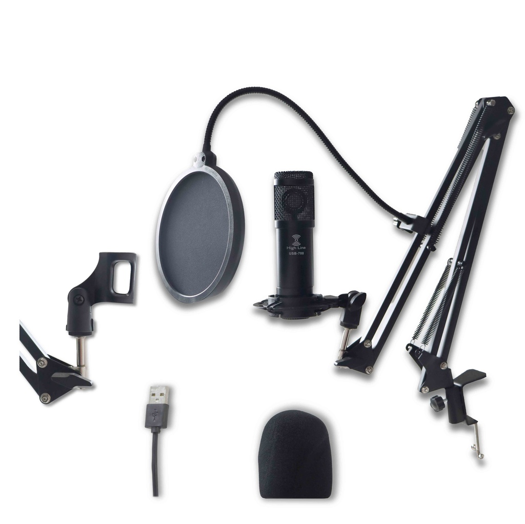 Microfono Usb, y Soportes y Antipop