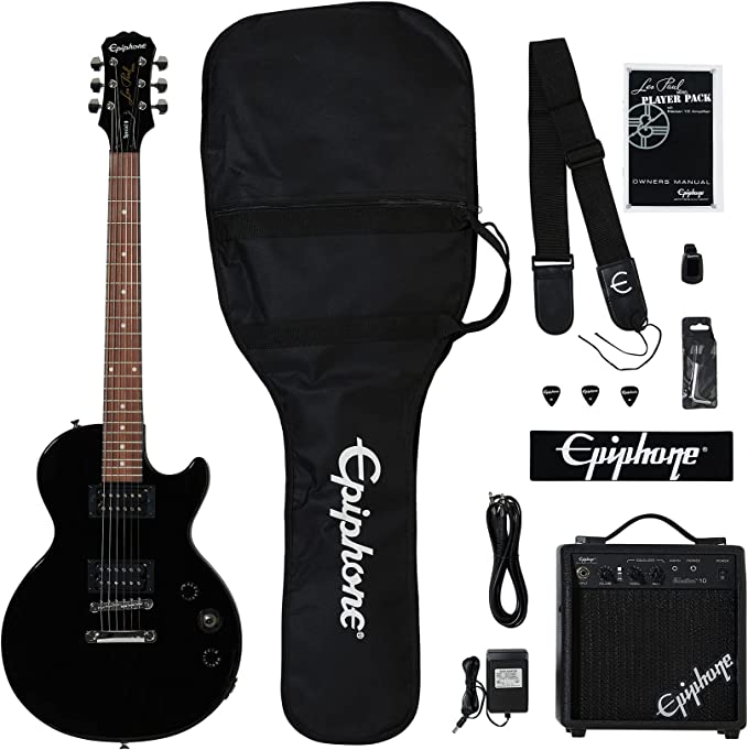 Paquete De Guitarra Electrica Epiphone Les Paul BK