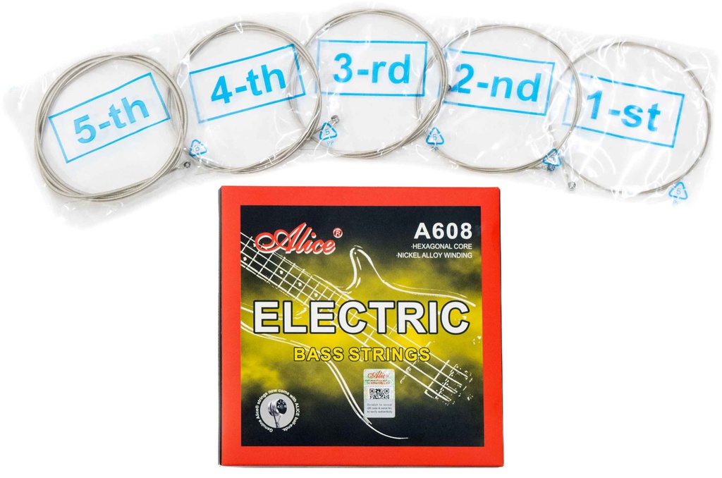 Juego De Cuerdas Para Bajo Eléctrico Nickel 5 Cuerdas 045-130 Alice