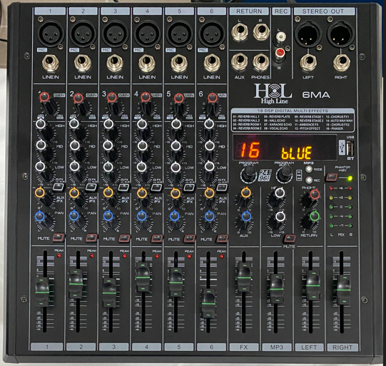 Consola 6 Canales Estereo de 280w 6MA