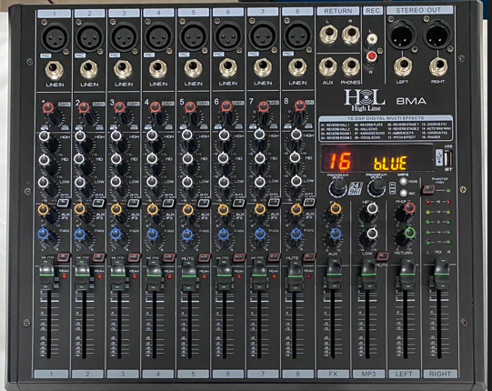 Consola H&L De 8 Canales Stereo 280w 8MA