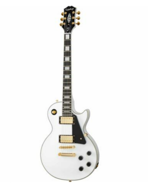 Guitarra Electrica Epiphone Les Paul Custom Alpine Blanca inspirada por Gibson