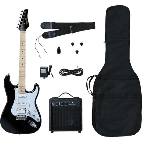 Paquete de Guitarra Eléctrica Focus Black Kramer