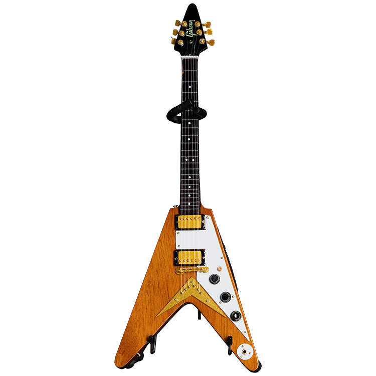 Replica Miniatura Gibson AXE HEAVEN '58 Korina Flying V 1:4