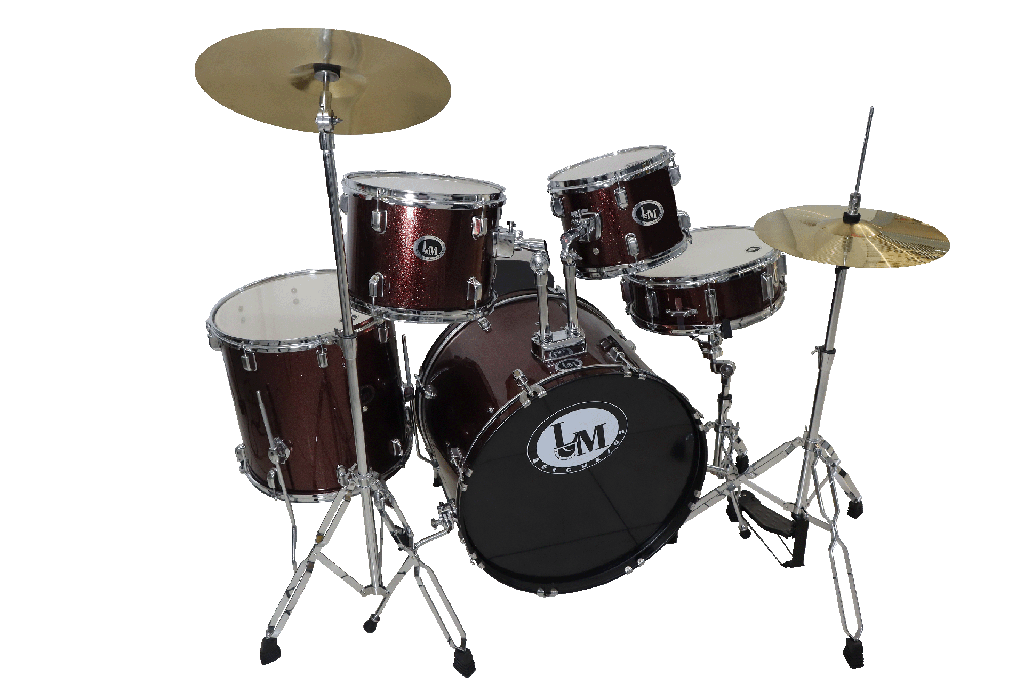 Bateria LM 10x8,12x10,16x16 y 22x16, Platillos Y Asiento  Roja P