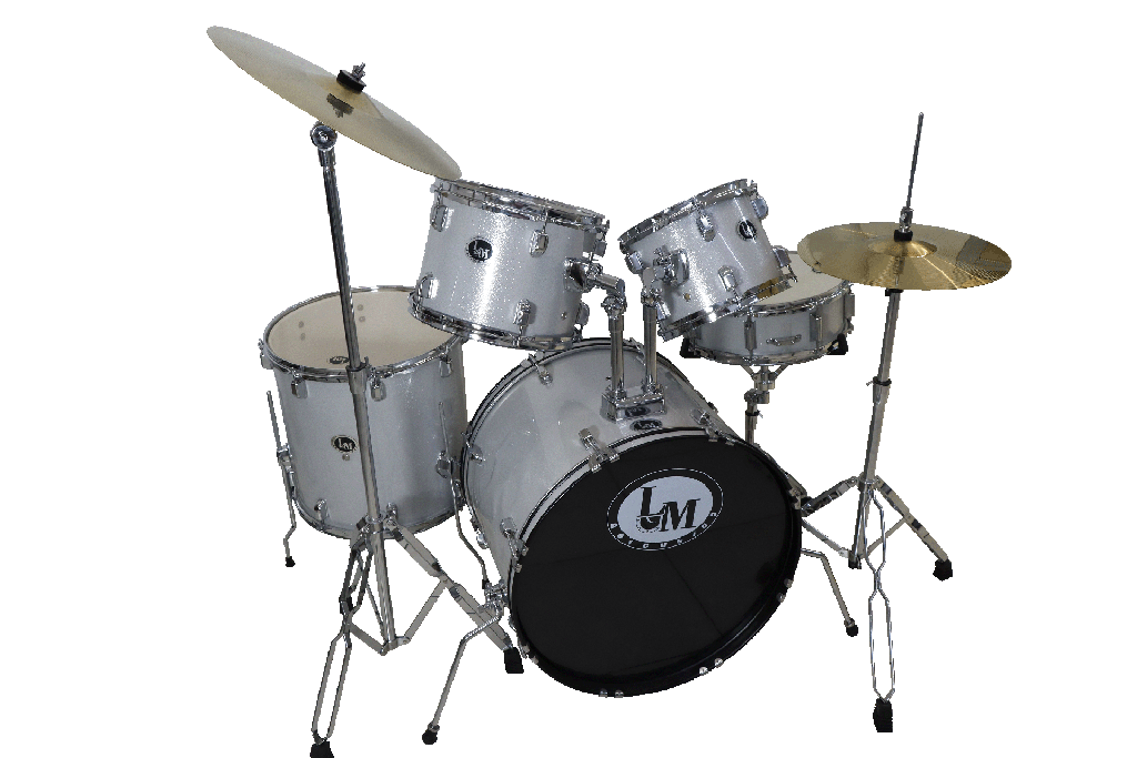 Bateria LM 10x8,12x9,16x16 y 22x16, Platillos Y Asiento  Blanco