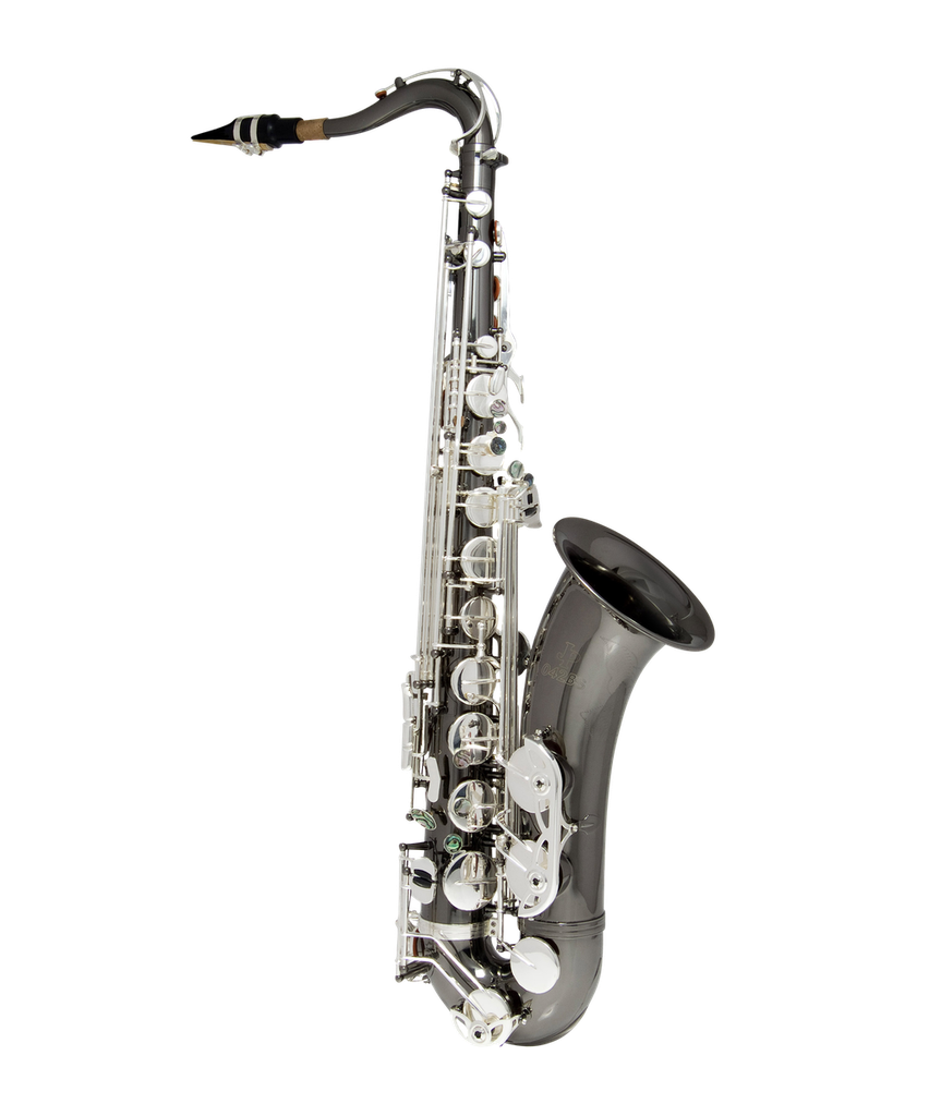 Sax Tenor Symphonic Negro Plateado Bb key