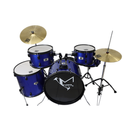 [DK-2293 BL] Bateria Lm Drums 5 Pzas, Platillos Y Asiento Azul