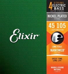 [14077] Juego De Cuerdas Para Bajo Electrico Elixir 4 Cuerdas-- 14077