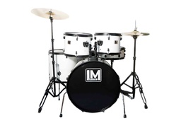 [P1601A WH] Bateria LM De 5 Pzas, Platillos Y Asiento Blanca-- P1601A WH