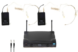 [HL-2DW] Microfonos De Diadema Doble UHF Color Piel HL-2DW