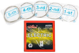 [A608(5)-M] Juego De Cuerdas Para Bajo Eléctrico Nickel 5 Cuerdas 045-130 Alice