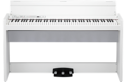 [LP380WHU] Piano Digital Korg Blanco Con Muble, Tetla Pesada y Pedales Usb
