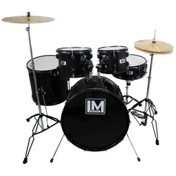 [DK-2293 BK] Bateria 5 Pzas, Platillos Y Asiento Negro LM DRUMS