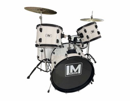 [DK-2293 WH] Bateria 5 Pzas, Platillos Y Asiento Blanca LM DRUMS