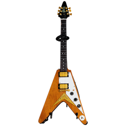 [GG-520AH] Replica Miniatura Gibson AXE HEAVEN '58 Korina Flying V 1:4